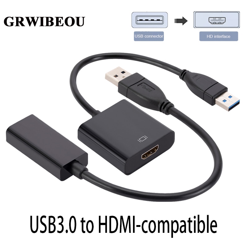 GRWIBEOU USB3.0-HDMI ȣȯ , USB 2.0-HDMI ȣȯ Ƽ , 1080P,  XP, 7, 8/10 ȣȯ